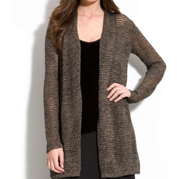 Eileen Fisher Sweaters - • Eileen Fisher • Metallic Sheer Open Cardigan M